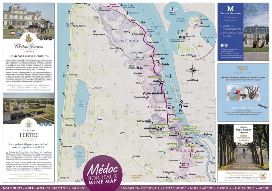 Medoc Bordeaux Wine Map Médiatourisme